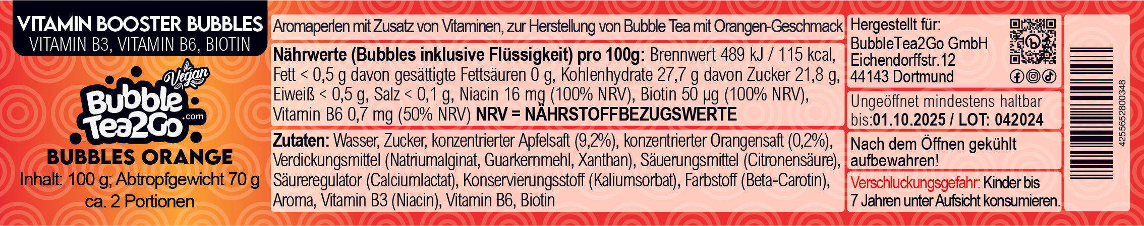 Bubbles - Naranja 2 raciones (120g)